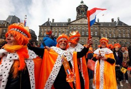 People celebrate the new Dutch King